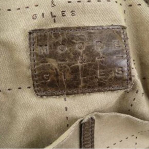 Moore & Giles Benedict Bison Weekend Bag Leather & Suede Green Brown Duffle 2008 - Picture 6 of 6